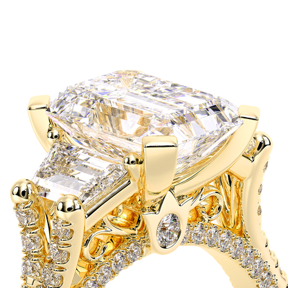 Verragio Three-Stone Emerald Engagement Ring