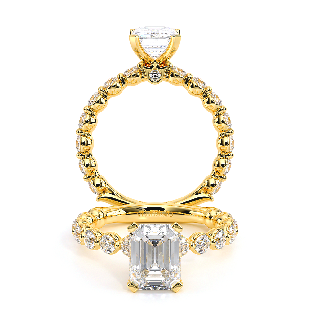 Verragio Pave Emerald Engagement Ring