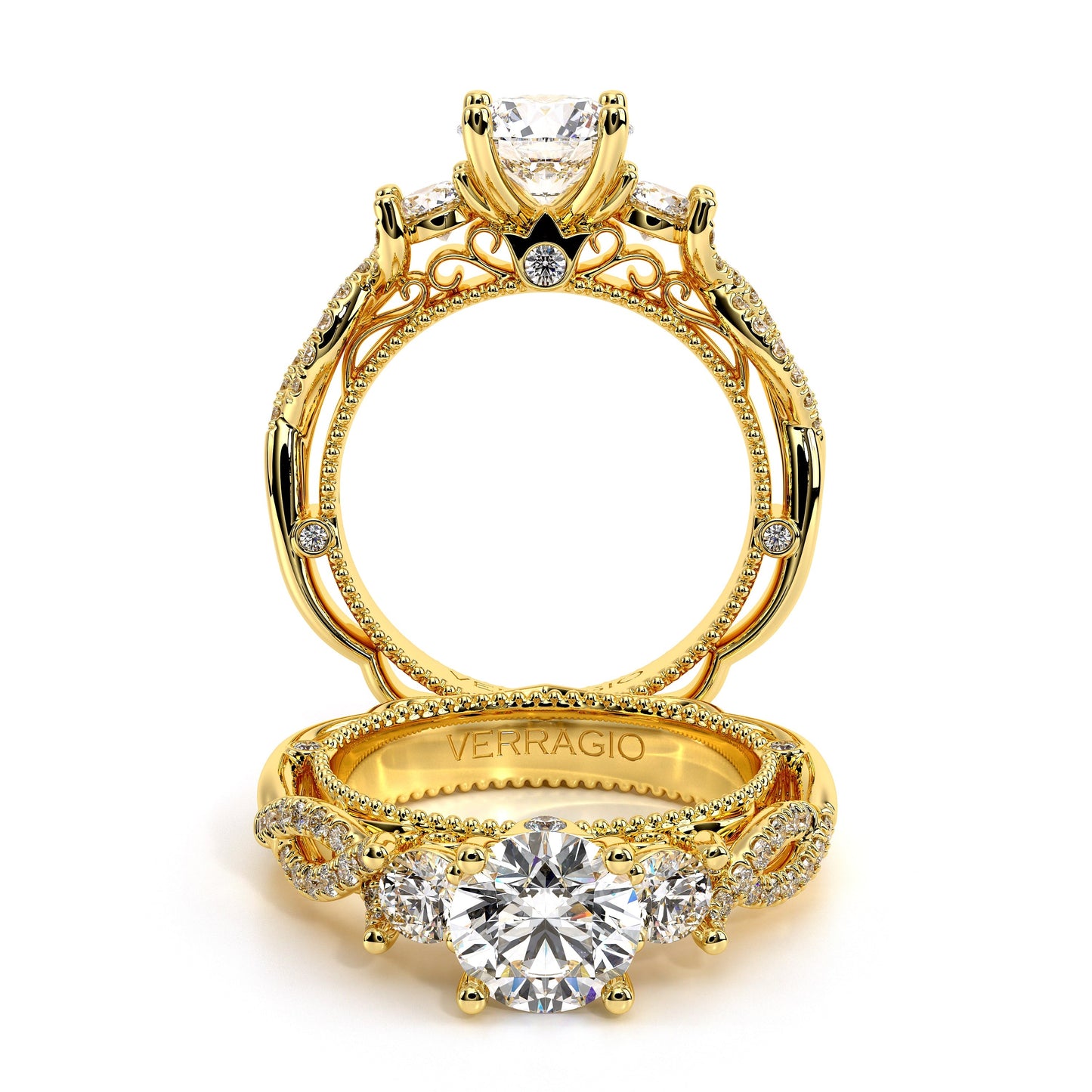 Verragio Three-Stone Round Engagement Ring