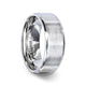 CASSIE Silver Brushed Center Flat Style Women's Wedding Band With Beveled Edges - 4mm - Thorsten Rings