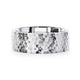 SILVERADO Silver Hammered Finish Flat Style Wedding Band - 4mm & 8mm
