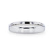 LUCY Silver Polished Finish Flat Center Women's Wedding Band With Beveled Edges - 4mm