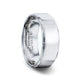 LUCY Silver Polished Finish Flat Center Women's Wedding Band With Beveled Edges - 4mm
