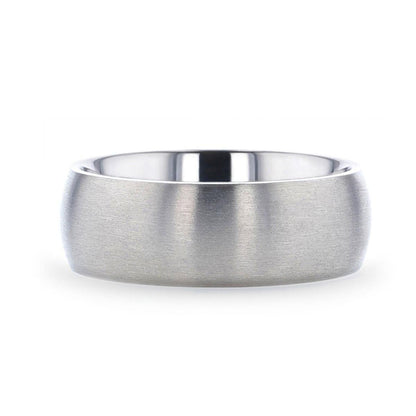 ERIS Men's Titanium Brushed Finish Domed Wedding Band - 6mm & 8mm