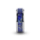 MALONE Men's Titanium Wedding Ring with Blue Lapis Inlay & Beveled Edges - 8mm