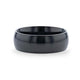 VAREN Black Titanium Polished Finish Men's Domed Wedding Band - 8mm