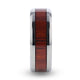 NORRO Titanium Polished Beveled Edges Padauk Wood Inlaid Men's Wedding Band - 6mm & 8mm