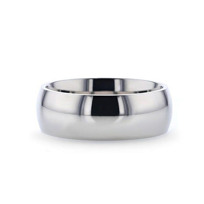 PETERSON Titanium Polished Finish Domed Men's Wedding Band - 6mm & 8mm