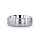 UPTON Titanium Brushed Finish Men's Wedding Ring with Polished Grooved Center - 8mm