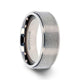 RHINOX Brushed Raised Center Men's Titanium Wedding Ring with Polished Step Edges - 6mm & 8mm - Thorsten Rings