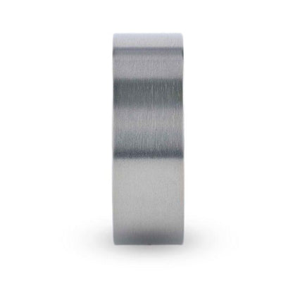 SOLAR Flat Profile Brushed Finish Men's Titanium Wedding Band - 6mm & 8mm