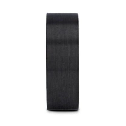 SAN BERNARDINO Brushed Finish Flat Black Titanium Men's Wedding Band - 6mm & 8mm