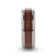 OHANA Koa Wood Inlaid Titanium Men's Wedding Ring with Intricate Edges - 6mm - 10mm