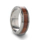 OHANA Koa Wood Inlaid Titanium Men's Wedding Ring with Intricate Edges - 6mm - 10mm - Thorsten Rings