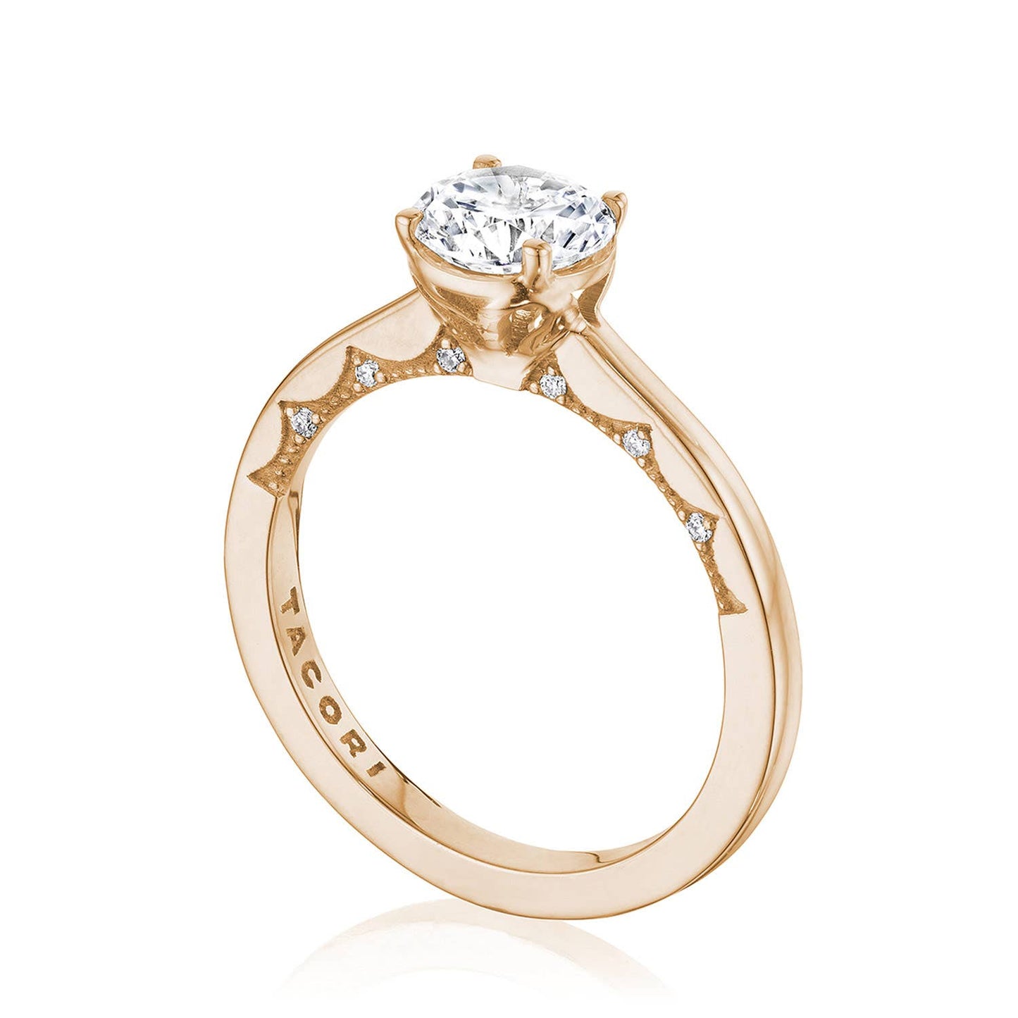 Tacori 14k Rose Gold Coastal Crescent Collection Classic Engagement Ring Setting