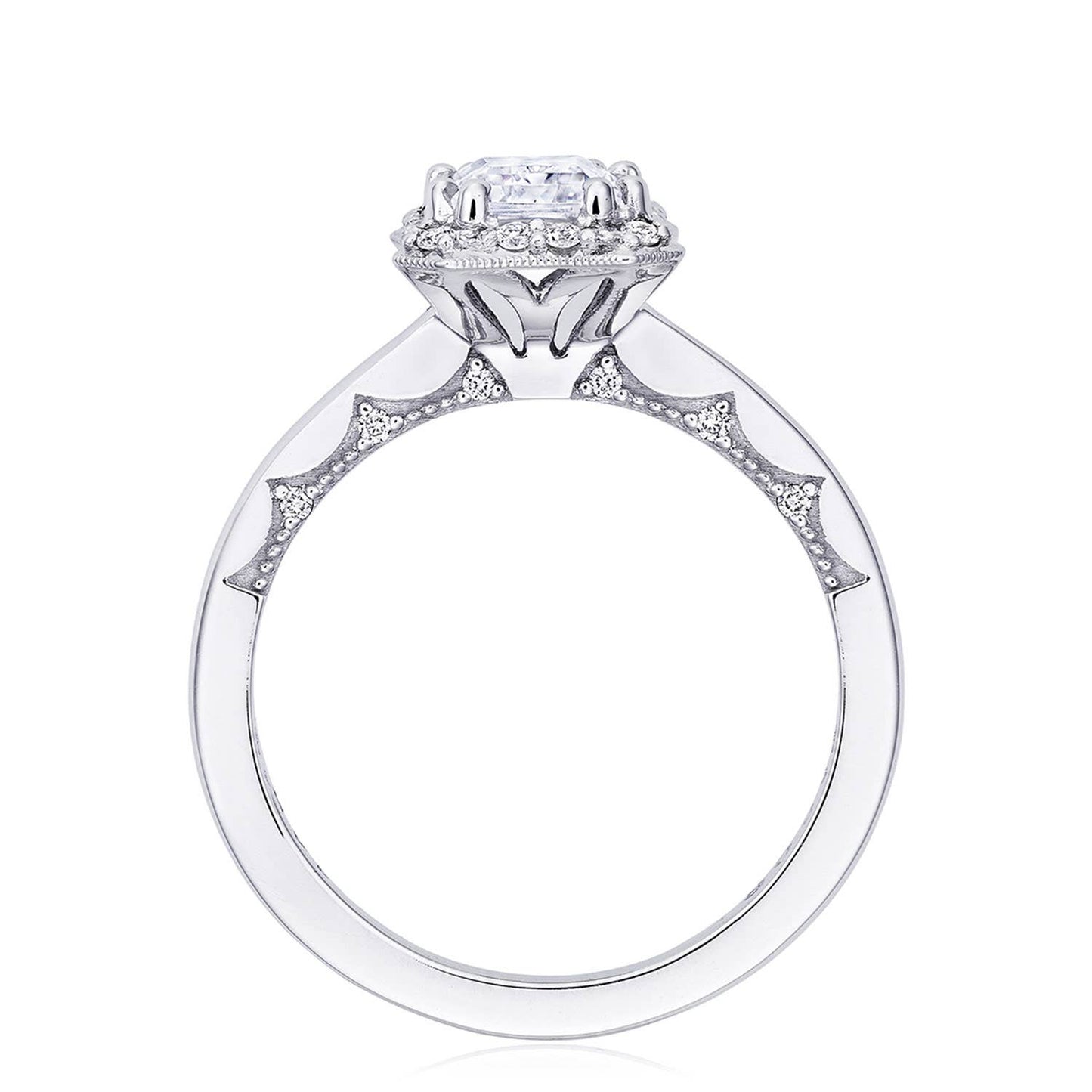 Tacori 14k White Gold Coastal Crescent Collection Classic Engagement Ring Setting 0.17CTW