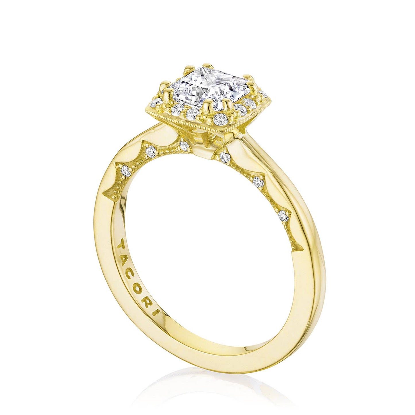 Tacori 14k Yellow Gold Coastal Crescent Collection Classic Engagement Ring Setting 0.15CTW