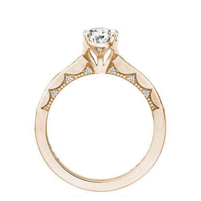 Tacori 14k Rose Gold Coastal Crescent Collection Classic Engagement Ring Setting 0.14CTW