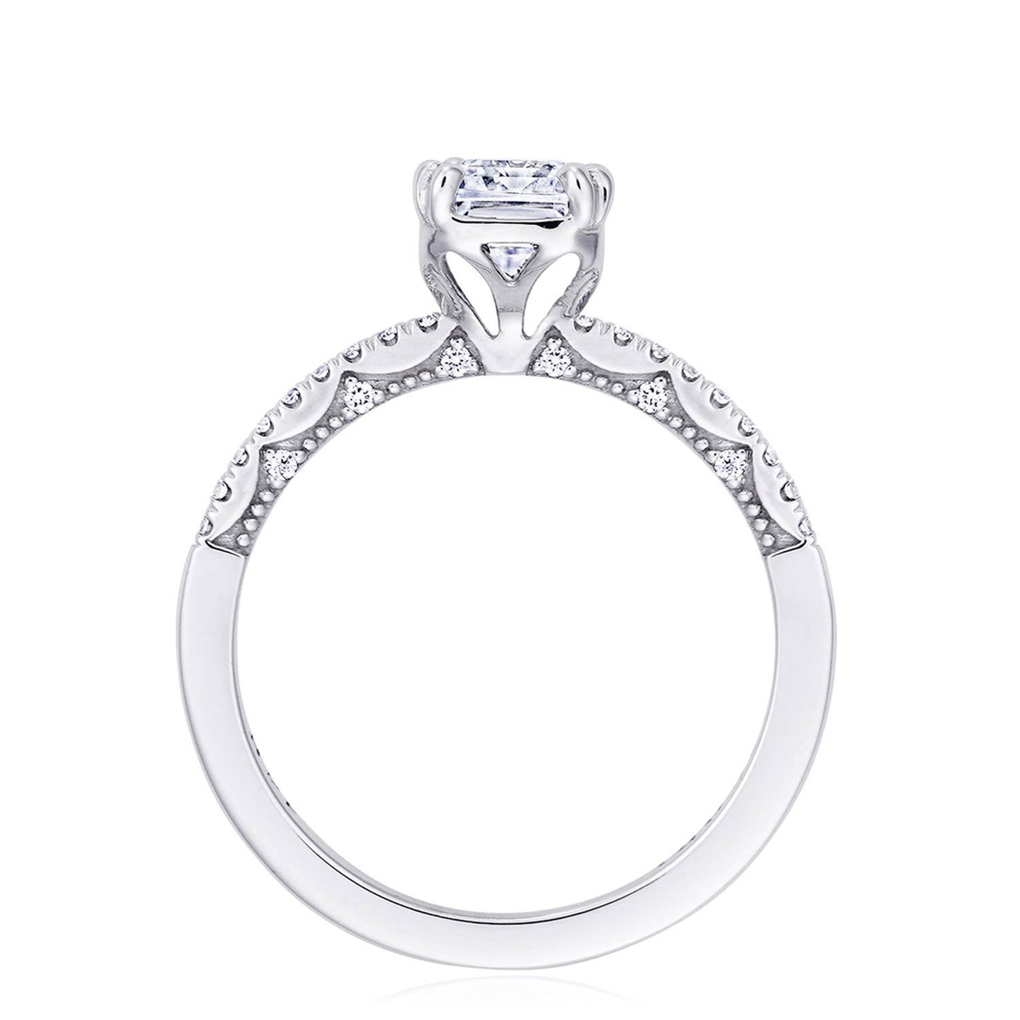 Tacori 14k White Gold Coastal Crescent Collection Classic Engagement Ring Setting 0.16CTW