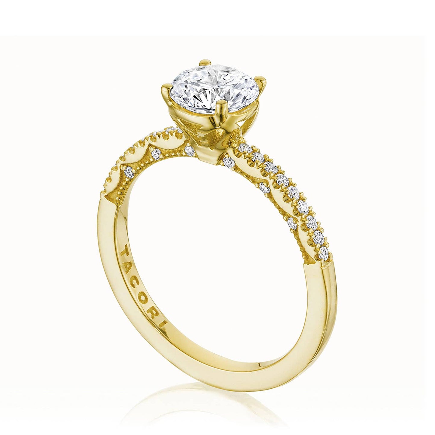 Tacori 14k Yellow Gold Coastal Crescent Collection Classic Engagement Ring Setting 0.16CTW