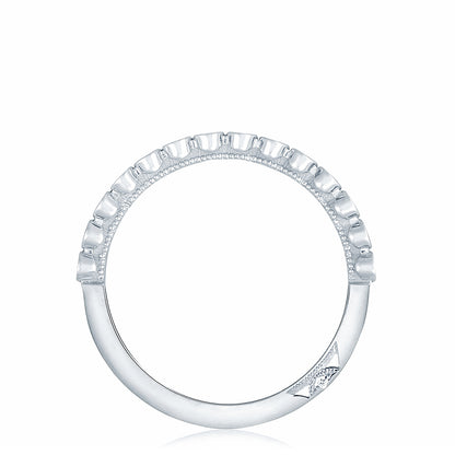 Round Bezel Droplet Wedding Band with Diamond