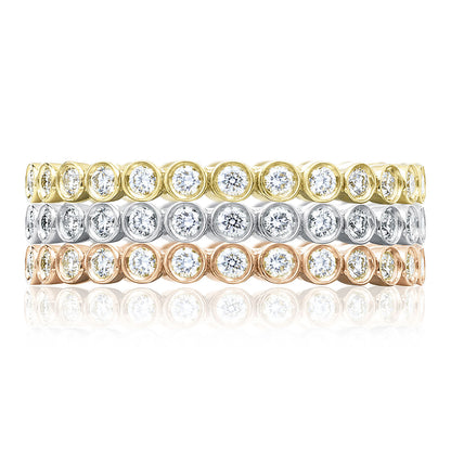 Round Bezel Droplet Wedding Band with Diamond