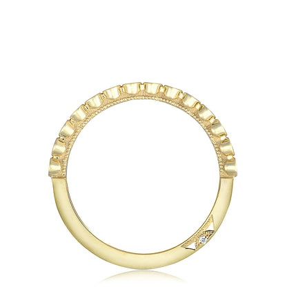 Round Bezel Droplet Wedding Band with Diamond