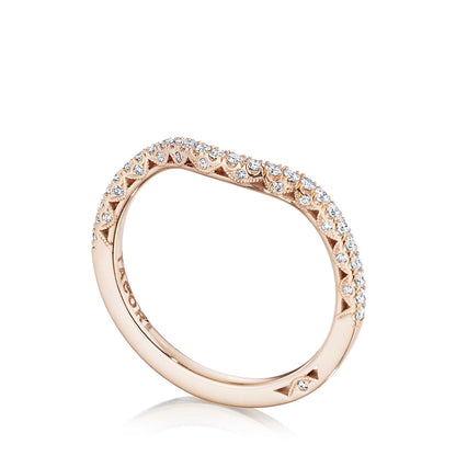 Curve with French Pavé Diamonds Wedding Band