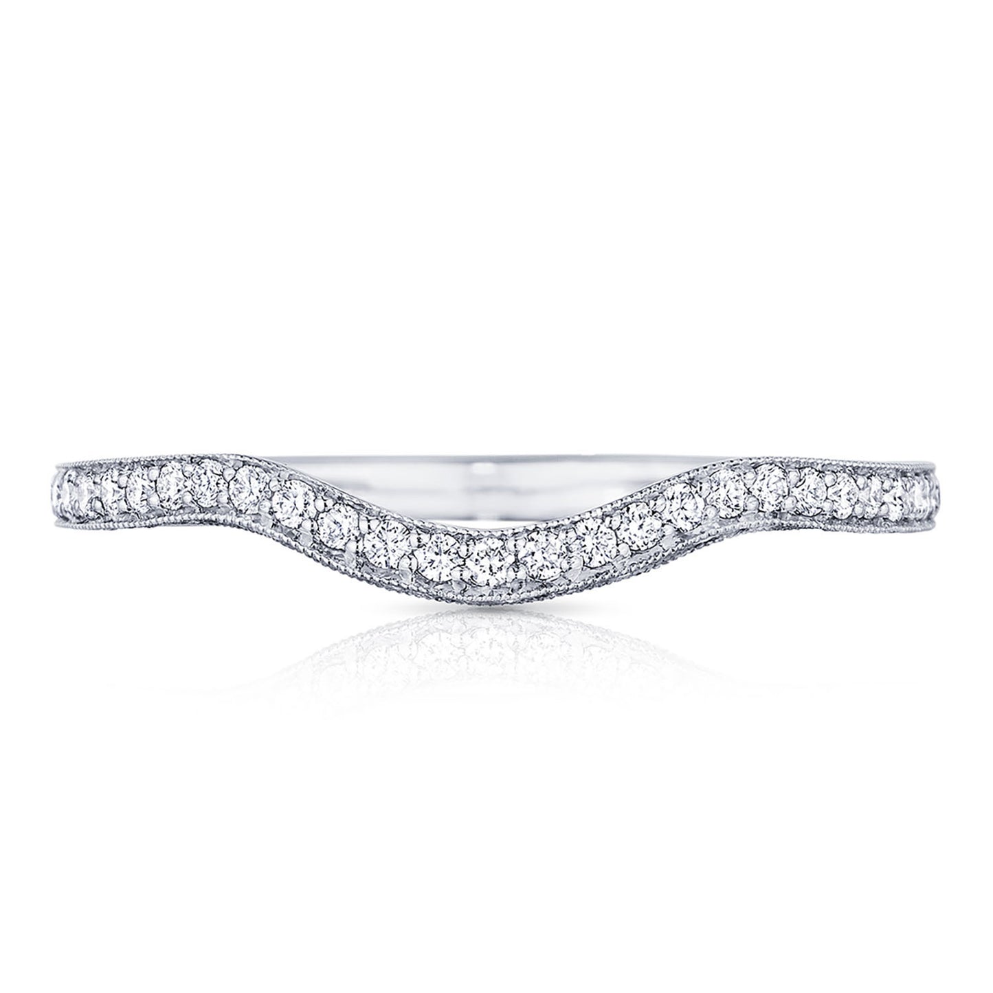 Curve with Pavé Diamonds Wedding Band
