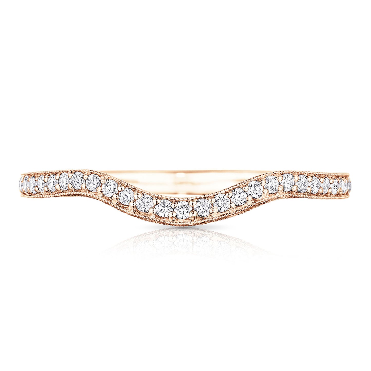 Curve with Pavé Diamonds Wedding Band