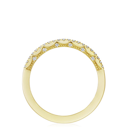 French Pavé Diamond Wedding Band