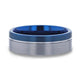 ATLANTIC Duo Color Brushed Center Tungsten Carbide Men's Wedding Band With Blue Ion Plating Inside - 8mm