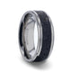 MAUNA Black And Gray Lava Inlaid Titanium Men's Wedding Band With Polished Beveled Edges - 8mm - Thorsten Rings