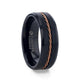 ADELARD Rose Gold Braided Brushed Center Black Tungsten Men's Wedding Band With Polished Beveled Edges - 8mm - Thorsten Rings