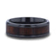 YOSEMITE Redwood inlaid Clear Polished Coated Titanium Men's Wedding Band With Polished Beveled Edges - 8mm