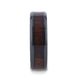 YOSEMITE Redwood inlaid Clear Polished Coated Titanium Men's Wedding Band With Polished Beveled Edges - 8mm