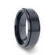 PHANTOM Black Titanium Brushed Center Spinner Men 's Wedding Ring With Spinning Polished Base - 8mm - Thorsten Rings