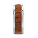 SWIETENIA Tungsten Carbide Mahogany Wood Inlay Men's Domed Wedding Ring with Polished Finish - 8mm
