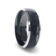SALEEN Domed Polished Finish Black Titanium Men's Wedding Ring With Beveled Polished Edges - 8mm - Thorsten Rings