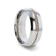 CHRISTIAN Titanium Domed Polished Men 's Wedding Ring With 14k Yellow Gold Braided Inlay - 8mm - Thorsten Rings
