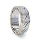 SATURN Woven Pattern Domed Titanium Men's Wedding Ring With Yellow Gold Braided Edges - 8mm - Thorsten Rings