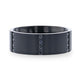MYSTERIOUS Flat Brushed Black Titanium Men's Wedding Ring With 6 Sets of Quadruple Black Sapphires In Horizontal Channels - 8mm
