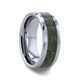 LIBERTY Tungsten Carbide ring with Beveled Edges and Green Copper Conglomerate Inlay - 8mm - Thorsten Rings
