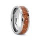 CROWN Tungsten Carbide ring with Beveled Edges and Orange Copper Conglomerate Inlay - 8mm - Thorsten Rings