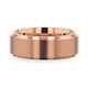 GLORY Rose Gold Plated Brushed Finish Center Titanium Men's Wedding Band With Polished Beveled Edges - 8mm