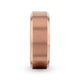 GLORY Rose Gold Plated Brushed Finish Center Titanium Men's Wedding Band With Polished Beveled Edges - 8mm