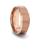 GLORY Rose Gold Plated Brushed Finish Center Titanium Men's Wedding Band With Polished Beveled Edges - 8mm - Thorsten Rings