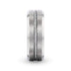 ALBERT Steel Cable Inlaid Brushed Center Titanium Men's Wedding Band With Beveled Polished Edges - 8mm