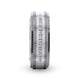 BOND Flat Brushed Silver Inlaid Titanium Men's Wedding Band With 9 Channel Set White Diamonds - 8mm