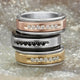 8MM Black Tungsten Carbide Ring - White Diamonds 14K Yellow Gold Insert with Round Edge